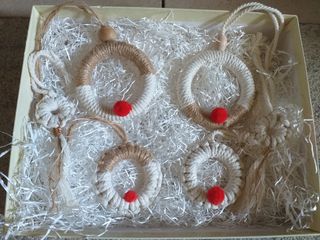 Decorazioni Natalizi Macrame  Artigianali Handmade