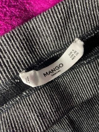 Falda larga plateada mango