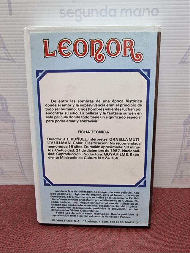 Pelicula VHS Leonor
