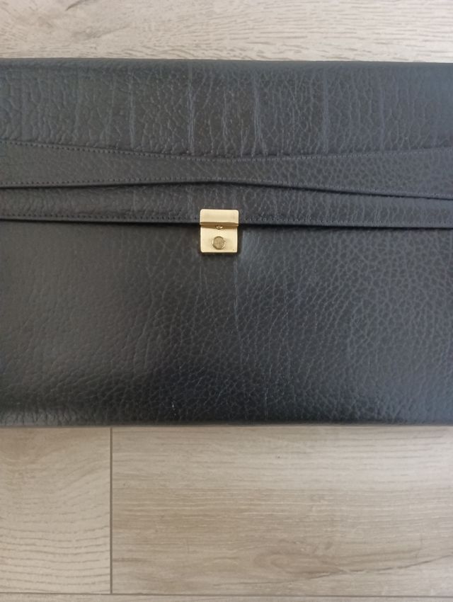 Portafolios de cuero, negro