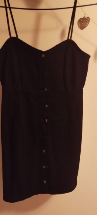 Vestido vaquero corto negro Pull talla s