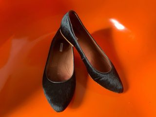 BIMBA Y LOLA Bailarinas de piel de pelo Negras 39