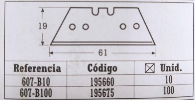 cuchilla de recambio , para cutter10 piezas