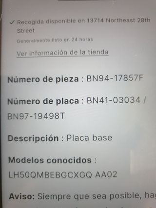 PLACA MAIN PARA TV SAMSUNG