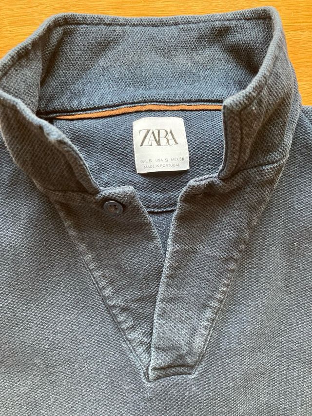 Polo Azul Marino Zara Hombre