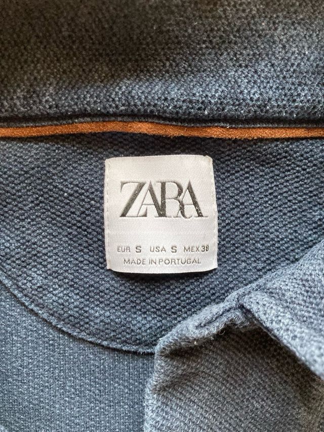 Polo Azul Marino Zara Hombre