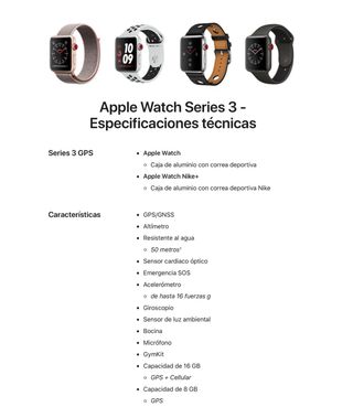 APPLE WATCH SERIE 3 NIKE 42