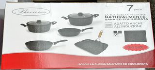 Set di pentole 7 pezzi XXL in pietra lavica