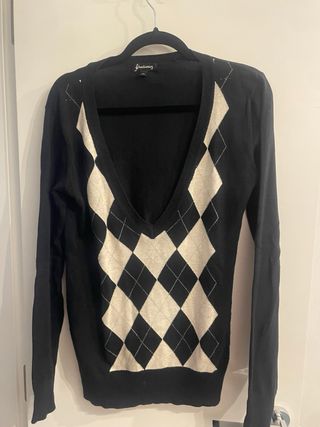 Jersey punto rombos cuello pico