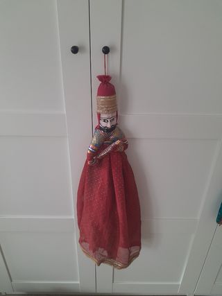 Pareja de marionetas india madera