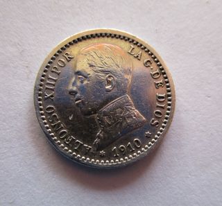 ALFONSO XIII . 50 CENTIMOS DE PLATA .ESTRELLAS 1-0