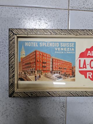 Cuadro 3 pegatinas de hotel vintage