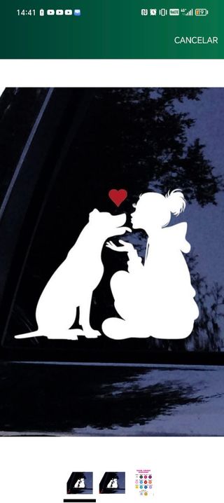Pegatina de vinilo para coche de mascota