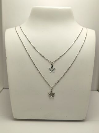 Collar de plata doble con estrellas. NUEVO!