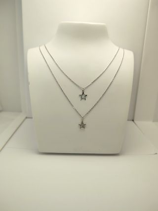 Collar de plata doble con estrellas. NUEVO!