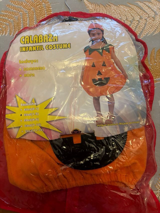 Disfraz calabaza Halloween talla 1-3 años