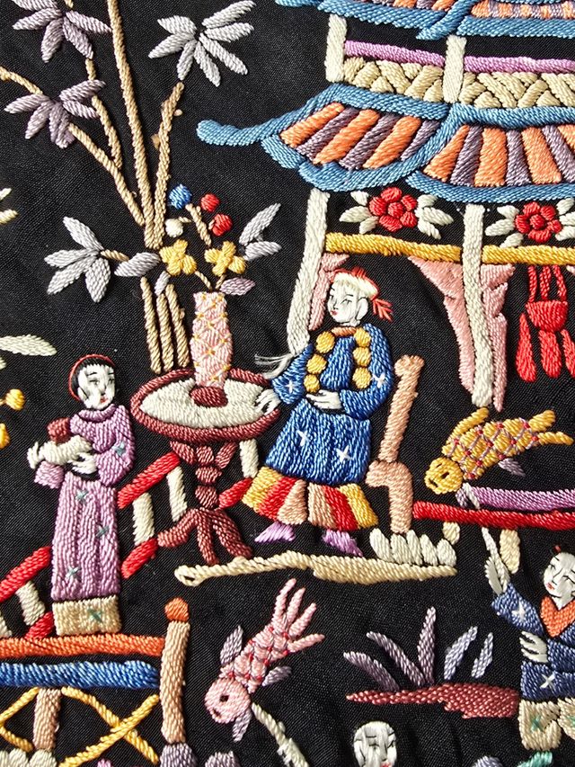 Mantón de Manila antiguo  cantones