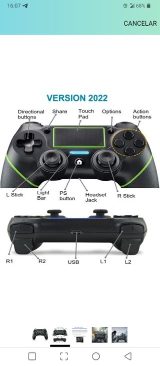 Mando inalámbrico Ps4 negro y azul