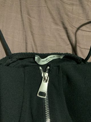 Mini abito nero con cerniera