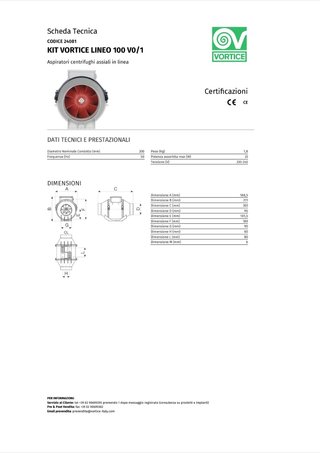 Kit Vortice LINEO 100 V0/1