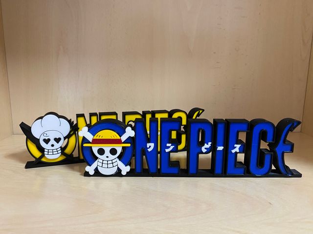 Logo 3D di Luffy in un unico pezzo