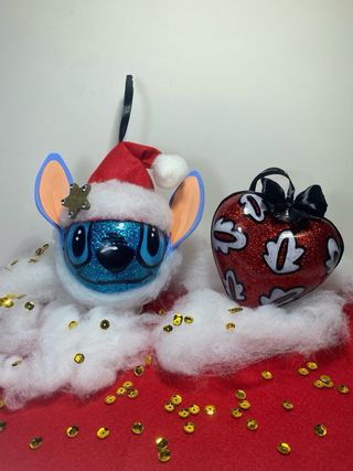 2 palline natale lilo e stitch fatte a mano
