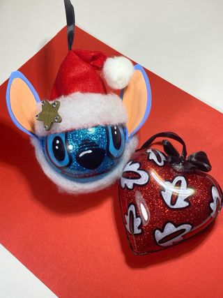 2 palline natale lilo e stitch fatte a mano