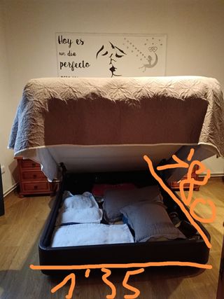 Cama Canapé, Cabecero, Sinfonier y 2 mesillas 