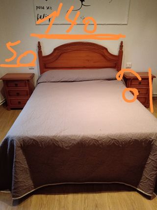 Cama Canapé, Cabecero, Sinfonier y 2 mesillas 