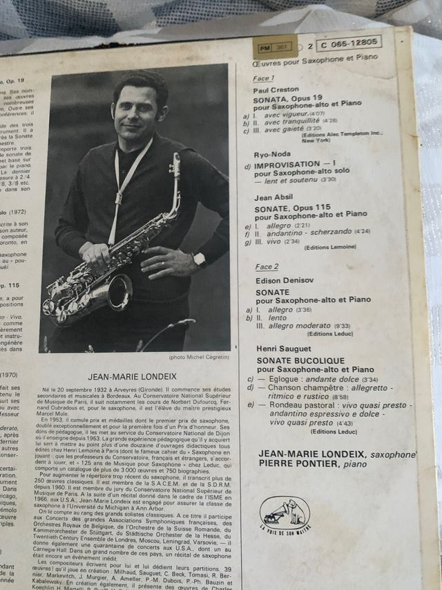 Vinilo Jean-Marie Londeix