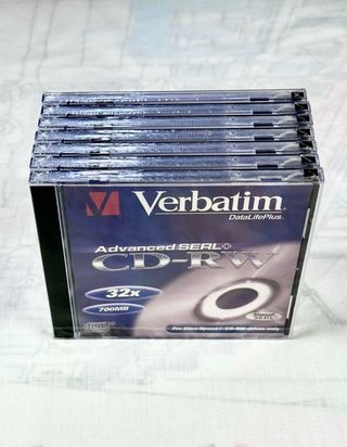 Pack de 7 CD-RW Verbatim 700MB Advanced SERL Nuevo