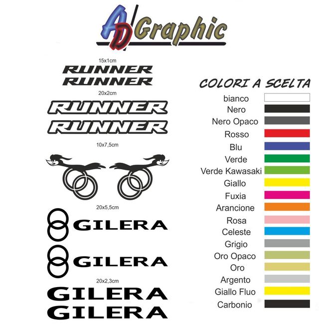 kit adesivi stickers gilera runner tipo2