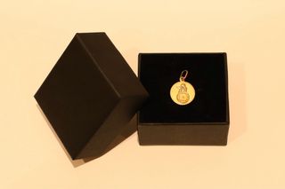 MEDALLA DE BEBE, ANGEL CON RELOJ ORO 18K/0.8Gr
