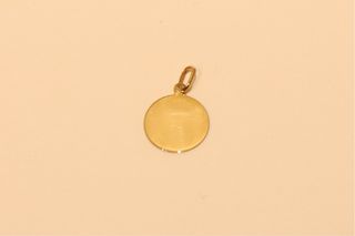 MEDALLA DE BEBE, ANGEL CON RELOJ ORO 18K/0.8Gr