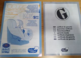 Silla coche niño (0-18 kg) Grupo 0 y 1