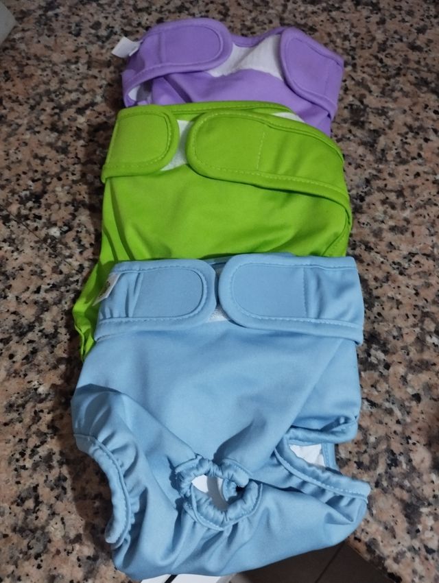 3 pañales de tela reutlilizable perro/gato lavable