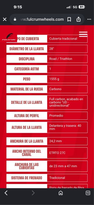 Juego de ruedas carbono de carretera