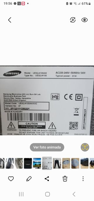 Tv Samsung 32" con soporte pared de regalo