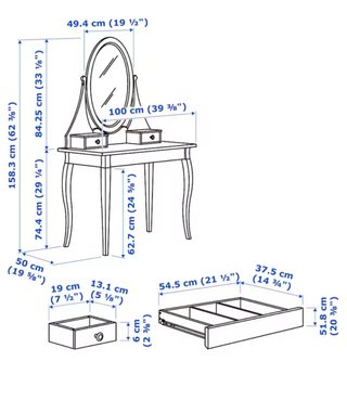 Tocador de IKEA con silla