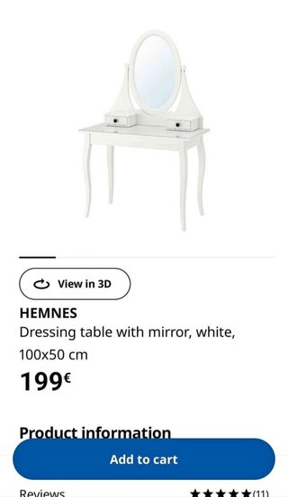Tocador de IKEA con silla