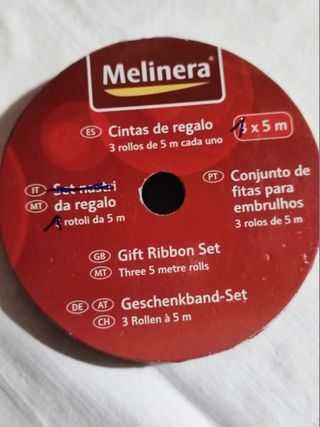 Natale - Nastri di raso rosso con disegni bianchi