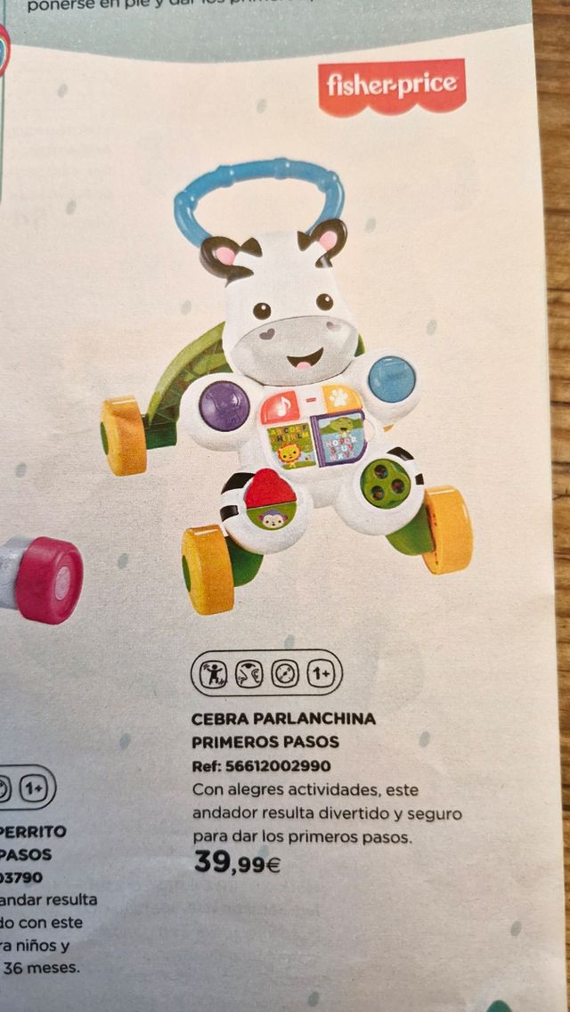 Correpasillos Bebe Fisher-Price Andador Cebra Parlanchina Primeros
