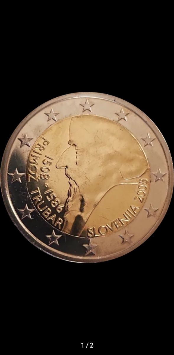 Moneta SLO 2€ - 500° Nascita Primož Trubar