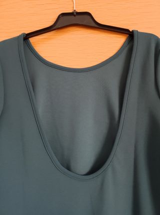 Vestido verde espalda manga larga tall m