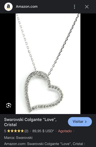 Colgante con cadena swarovski