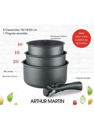 ARTHUR MARTIN Juego 3 cazos