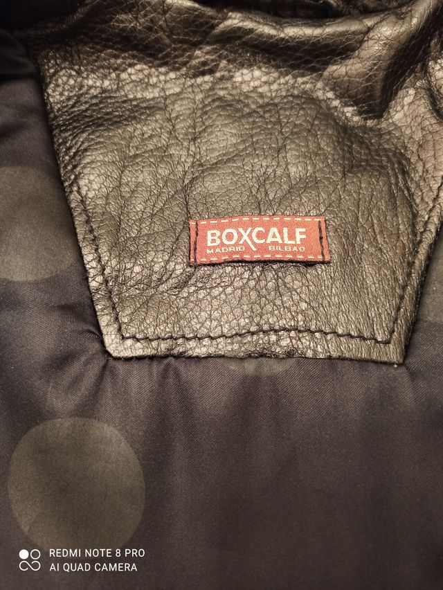 Chaquetón de piel negro mujer