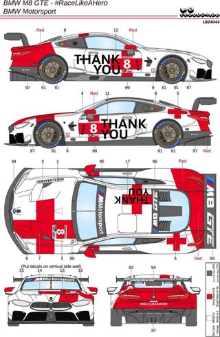 Coche Calcas BMW M8 Red Bull / Cruz Roja / Unicef 