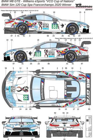 Coche Calcas BMW M8 Red Bull / Cruz Roja / Unicef 