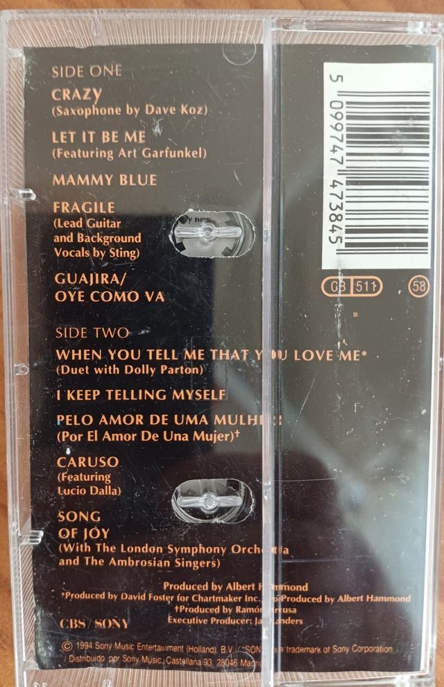 Lote de 4 cintas de cassette